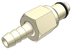 PLCD2200412 - Stecker PP mit Schlauchtülle 6,4 mm mit Absperrung