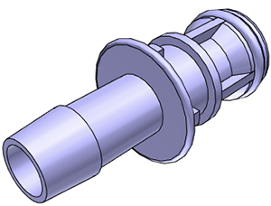 MPC22004T03MB25 - Stecker Polycarbonat mit Schlauchtülle 6,4 mm Schlauch ID, Silikon-O-Ring Kl.VI