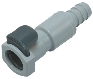 EFCD17612 EFCD17612 - Kupplung PP mit Schlauchtülle 9,5 mm mit Absperrung