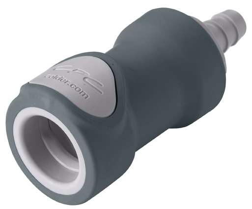 NS6D17006HC - Kupplung PP mit Schlauchtülle 9,5 mm mit Absperrung, Non-Spill Hastelloy-C® Feder