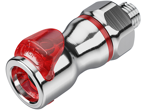 LQ4D30004RED - Kupplung MS-VC mit AG 1/4 SAE-4 mit Absperrung, rot, Non-Spill