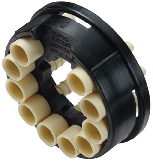 TFB100212 TFB100212 - Zehnfachverb. Kupplung Nylon mit 3,2 mm PP Kuppl. Einsätzen ohne Absperrung