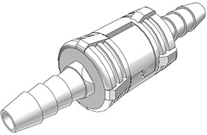 SMC02 - Submini.-Kupplung komplett, Acetal 3,2 mm Schlauchtüllen ohne Absperrung